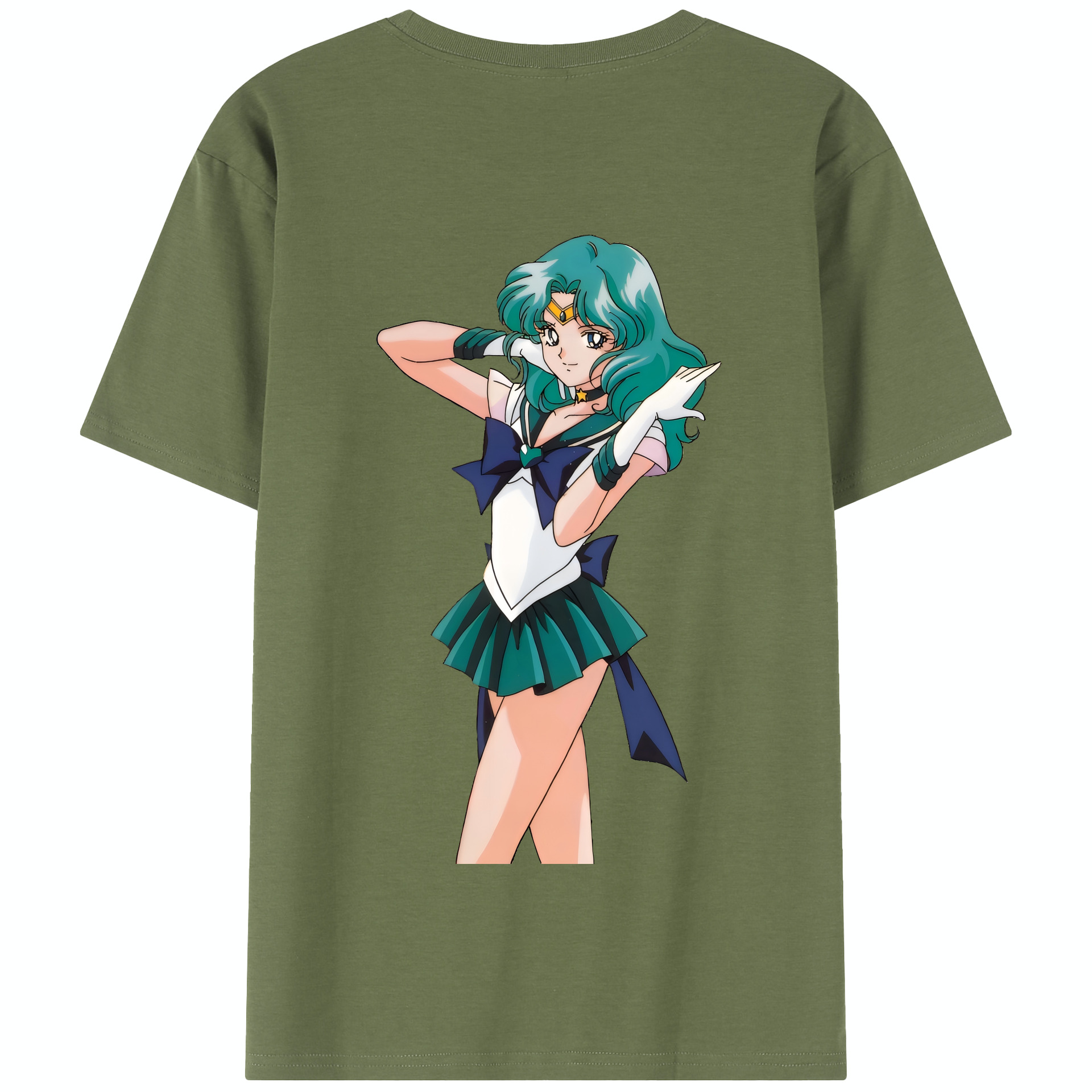 （画像用） 美少女戦士セーラームーン 海王 みちる（かいおう みちる） Sailor Moon Kaiou Michiru 綿100％半袖Tシャツ（背面プリント）